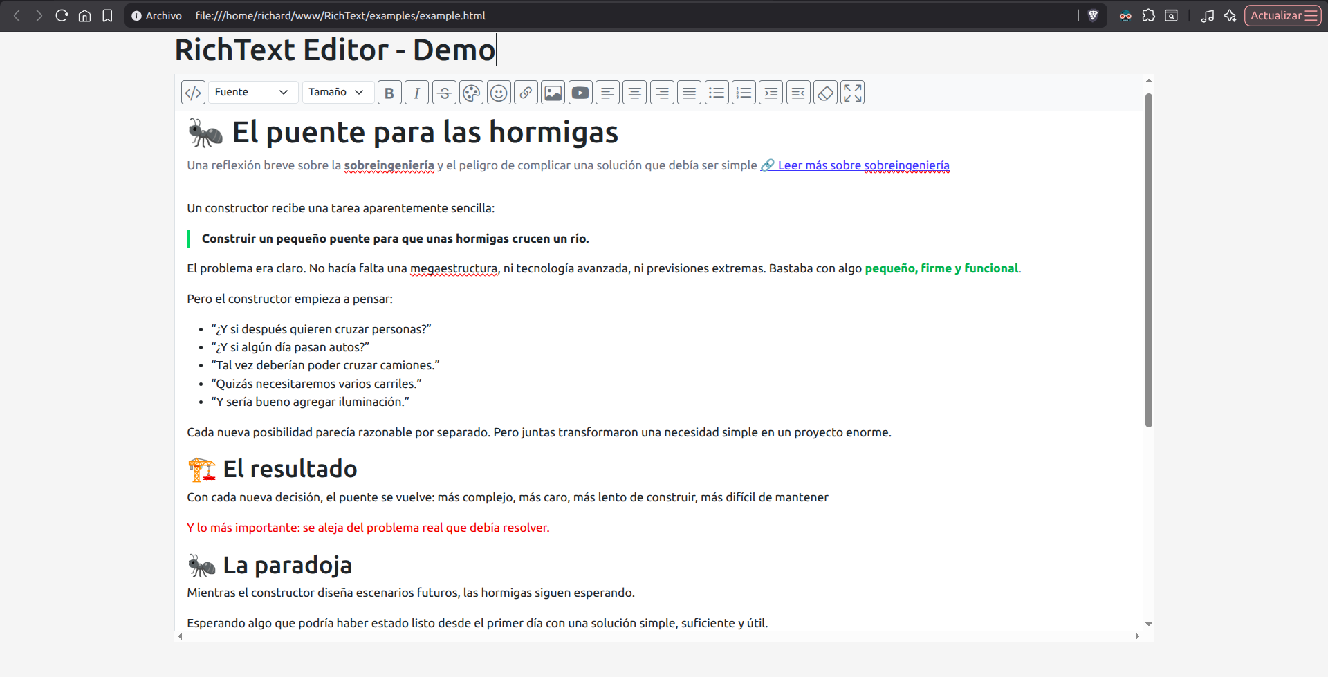 RichText editor WYSIWYG